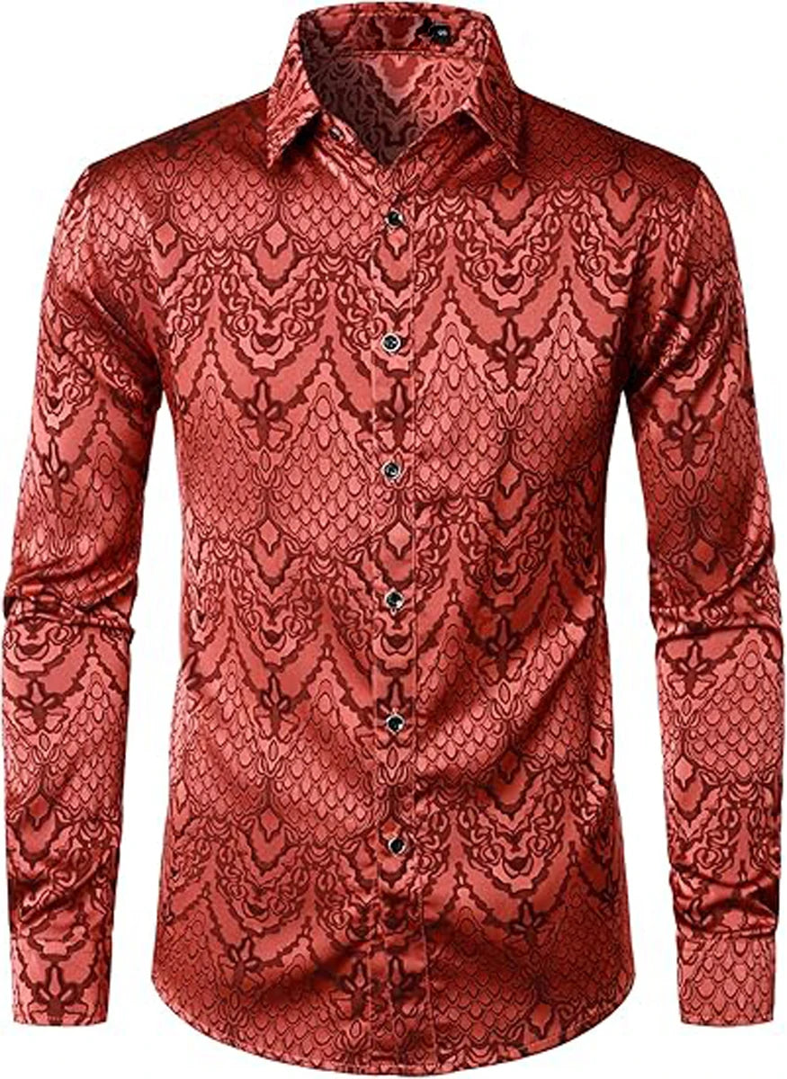 3D printed cartoon prints, high-quality and comfortable men's boutique fashion long-sleeved shirt, trendy printed men's shirt