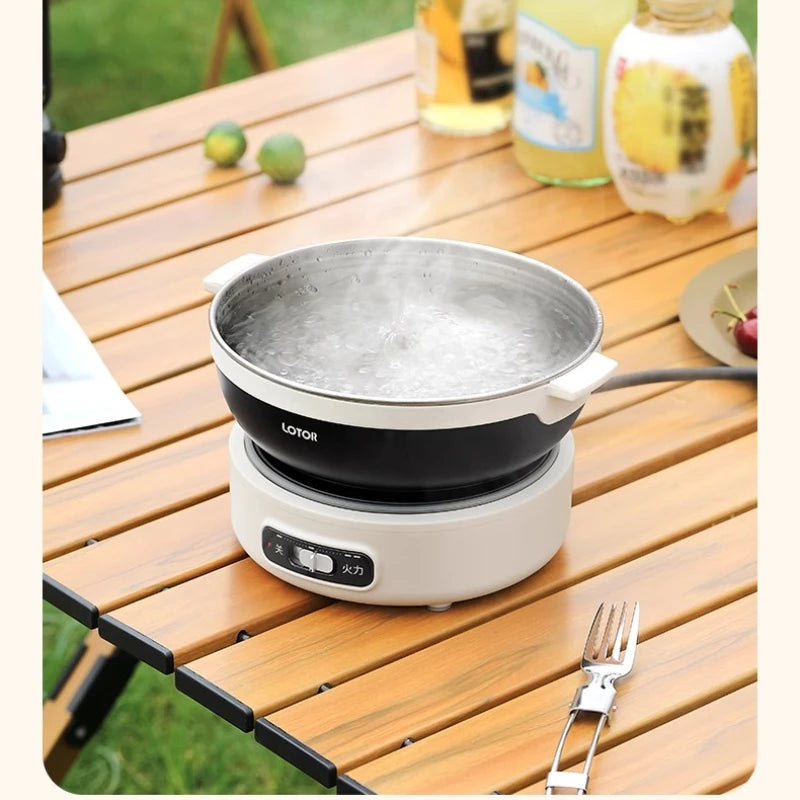 Portable Electric Cooking Pot Foldable Small Multi-Functional Stainless Steel Travel Split Electric Hot Pot Panela Eletrica