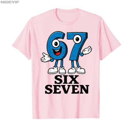 67 Six Seven 6-7 - Funny Italian Brainrot Kids Gaming Meme T-shirt For Men Women 100% Cotton T Shirts Short Sleeve Tops 0925-1