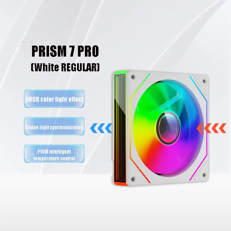 OEM PRISM 7 PRO Computer Chassis Fan 120mm 5V 3PIN ARGB 4 Pin PWM Quiet Cooling Fan 12V Large Air Volume 45.2CFM/600-1500RPM