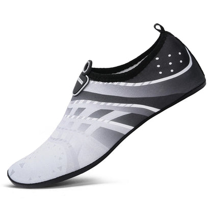 New Beach Shoes Wading Upstream Shoes Non-Slip Water Socks Swimming Shoes Breathable Treadmill Soft Shoes Black Soft Soled