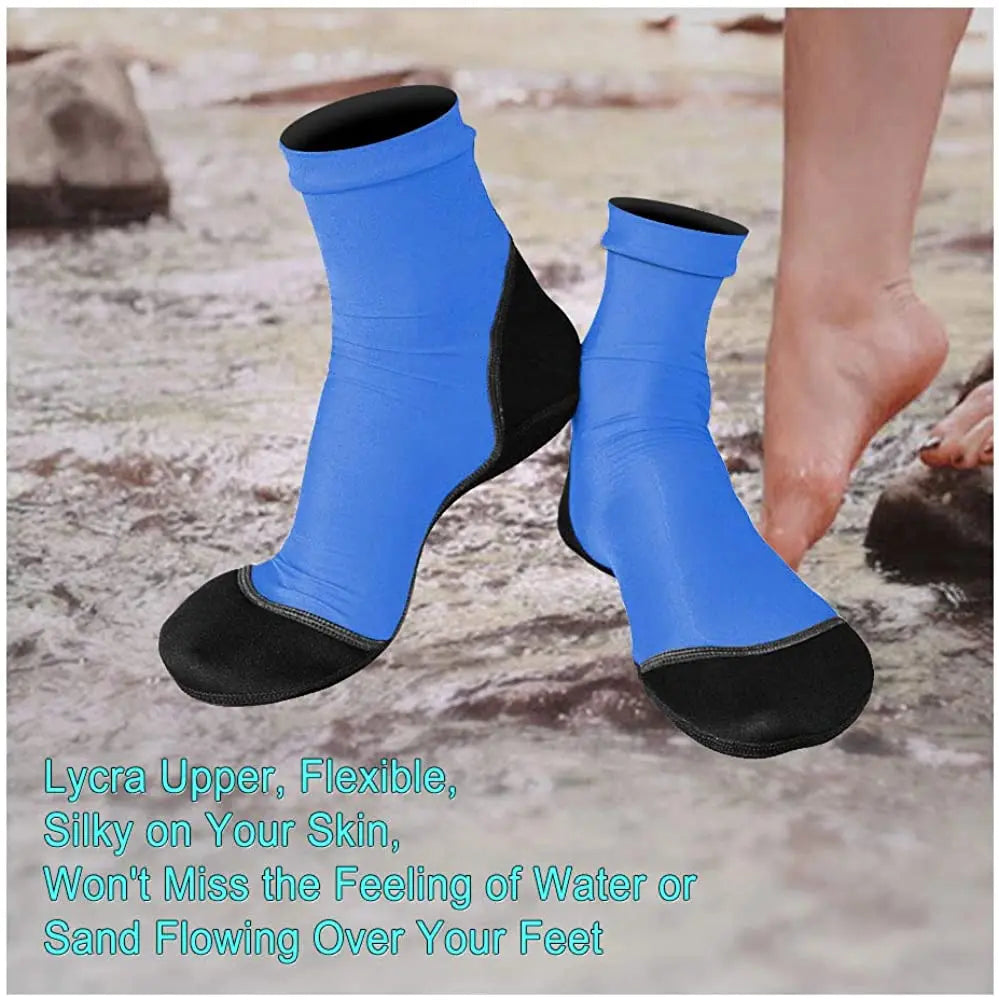 Neoprene Fin Socks for Sand Beach Volleyball Soccer Thin Polyester Uppers 1.5mm Neoprene Soles Sun Protection Water Shoes
