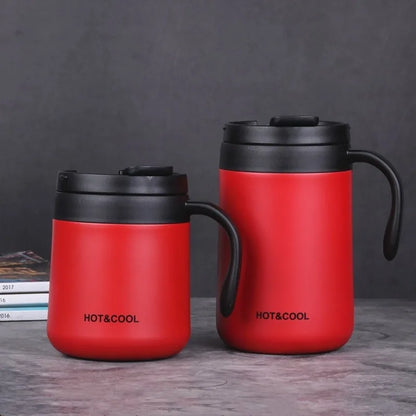 350/500ml Insulated Coffee Mug with Handle Stainless Steel Insulated Mug Coffee Tumbler Thermos Tea Cups with Lip