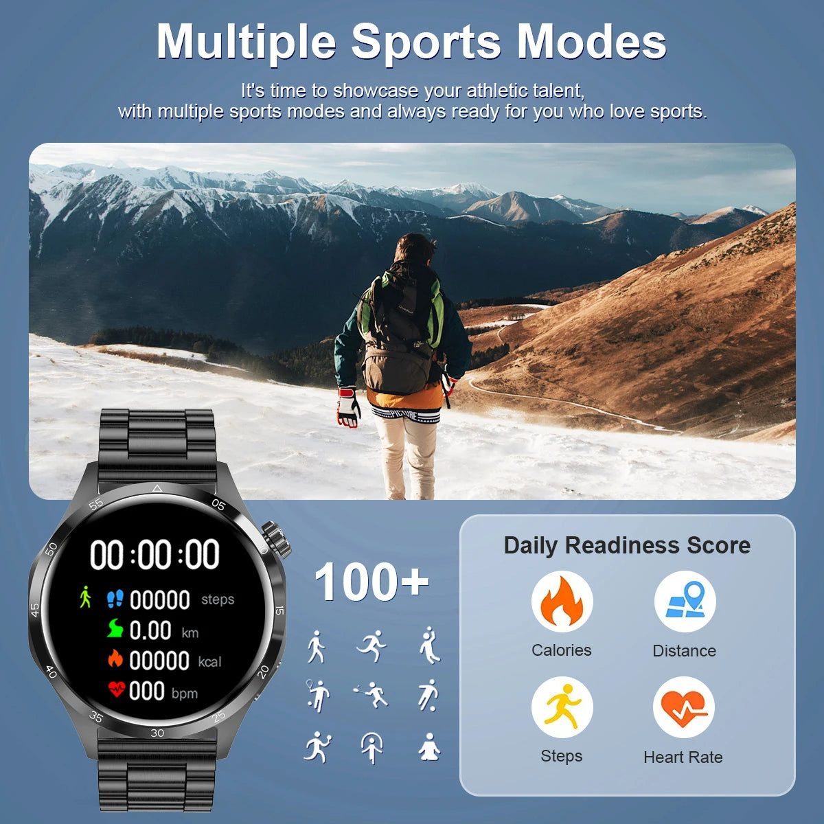 2026 New Watch Bluetooth Call Smart Watch Men GPS Outdoor Sports Fitness Heart Rate AI Voice Assistant Smartwatches Android IOS