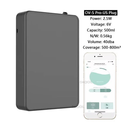 Bluetooth Smart Essential Oil Diffuser Professional Aroma Diffuser 500m³ Wall Mounted Scent Machine Electric Smell for Home