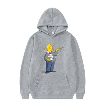 Disney The Simpsons Funny Pattern Casual Hooded Tops Men Woman Loose Comfortable Winter Black Sports Pullovers Fashion Clothing