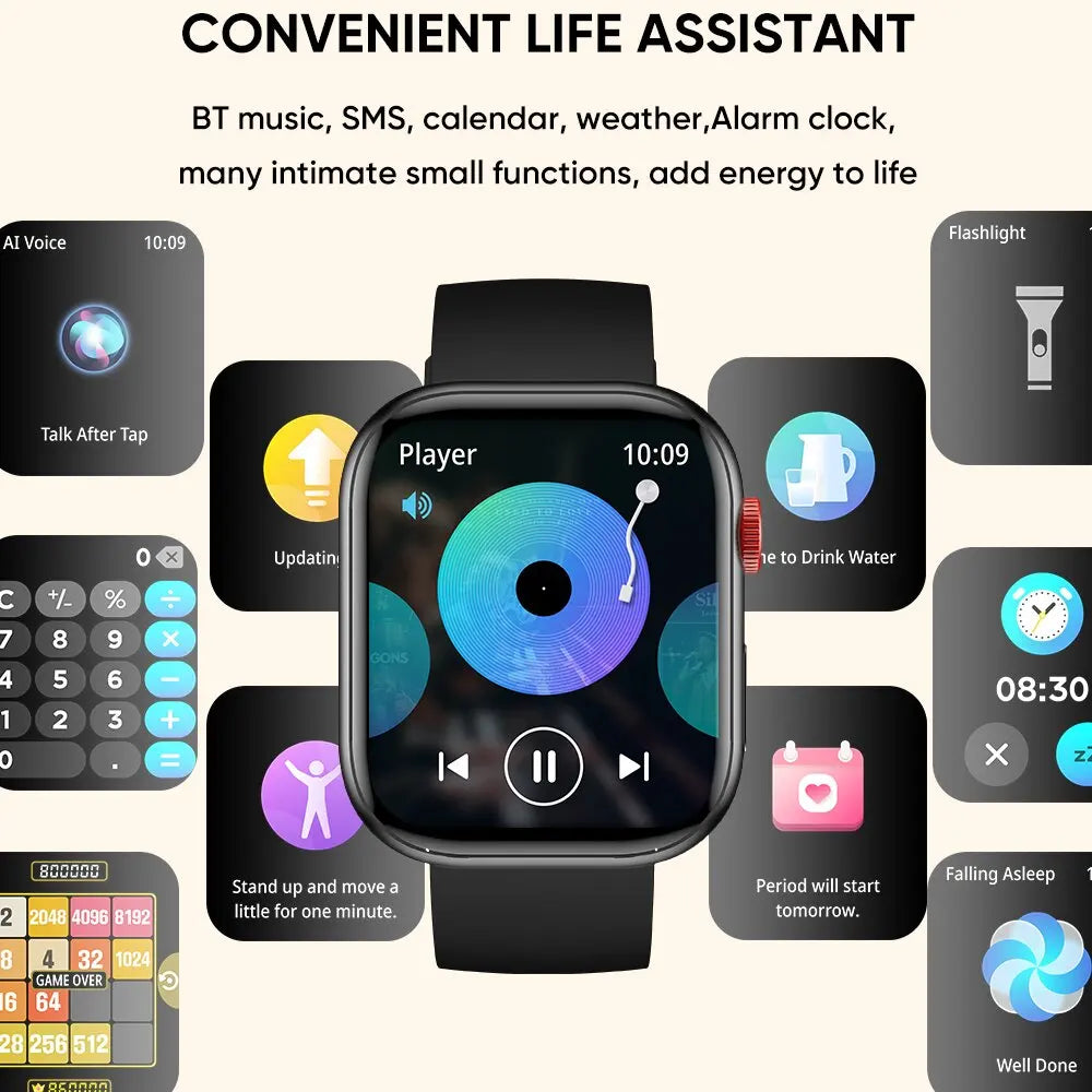 Smart Watch For Women Full Touch Screen Bluetooth Call Waterproof Watches Sport Fitness Tracker Smartwatch Lady Reloj Mujer