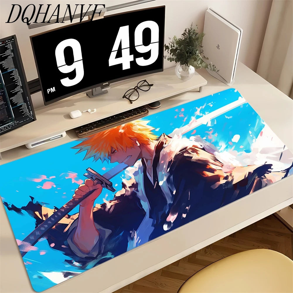 BLEACH Mouse Pad Desk Mat Large Natural Rubber Non-slip Anti-fray Anime  Mousepad With lock edge Keyboard Ergonomic Office Home