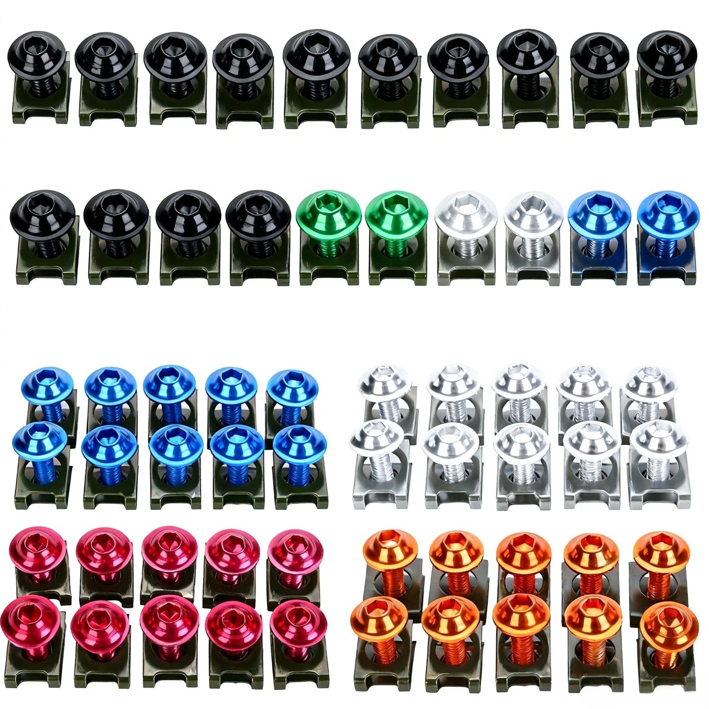 1set CNC M6 6mm Fairing Body Work Bolt Kit Screw Spire Speed Fastener Clip Nut For CBR GSXR Modified Bolt Motorcycle Accessories