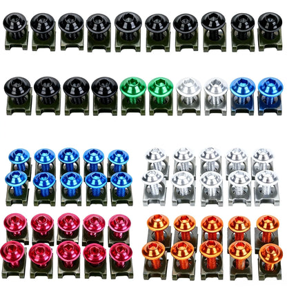 1set CNC M6 6mm Fairing Body Work Bolt Kit Screw Spire Speed Fastener Clip Nut For CBR GSXR Modified Bolt Motorcycle Accessories