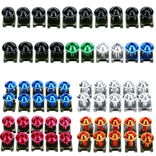 1set CNC M6 6mm Fairing Body Work Bolt Kit Screw Spire Speed Fastener Clip Nut For CBR GSXR Modified Bolt Motorcycle Accessories