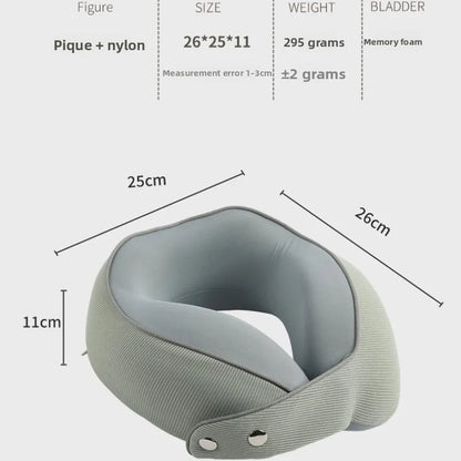Memory Cotton U Shaped Neck Pillow Comfortable Portable Storable Travel Airplane Office Nap Use
