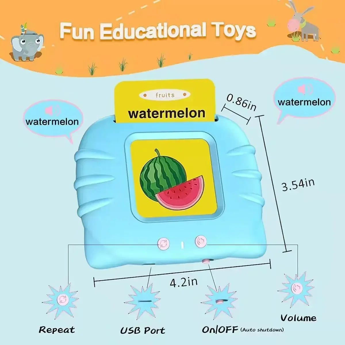 Kids Learn English Toys Early Intelligent Education Audio Electronic Book Flash Card Reading Machine For Toddlers Reading Gadget