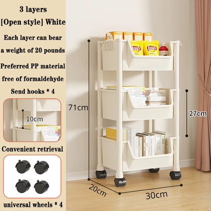 Children's Bookcases Rack Cart Home Toy Storage Reading Shelves Furniture With Wheels Removable Small Bookshelves With Wheels