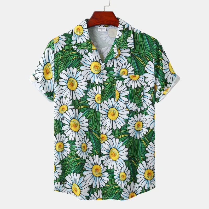 Summer Rainbow Men's Vocation Lapel Camisa Oversized Hawaiian Shirts 3d Print Fashion Men Women Beach Short-sleeved Blouse Tops