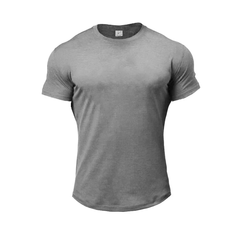 New Men's Casual Printed Short-sleeved Summer Cotton Moisture Wicking and Breathable T-shirt Outdoor Sports Fitness Top