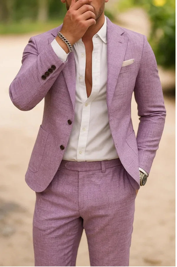 2025 Spring New Men Digital Print Casual Suit Set Jacket Pants Two Piece Cross Border Trade