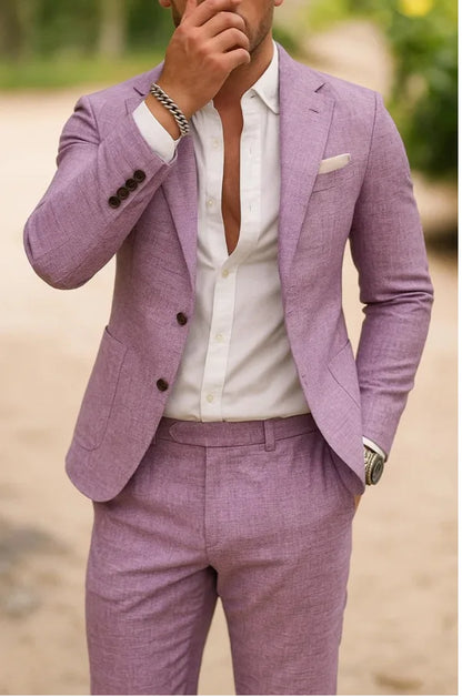 2025 Spring New Men Digital Print Casual Suit Set Jacket Pants Two Piece Cross Border Trade