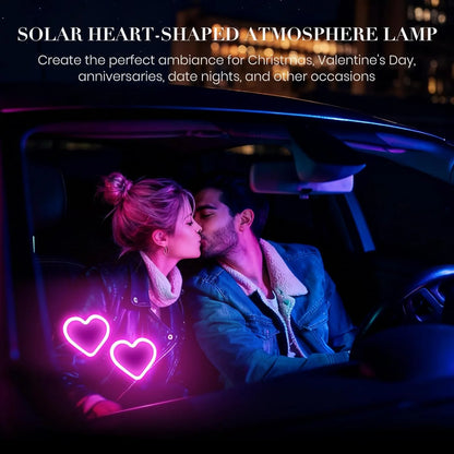Universal Car Solar Heart-shaped Light Car Window LED Peach Heart Atmosphere Lamp for Car Exterior Interior Decoration