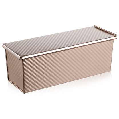 Tin Carbon Steel Non-Stick Rectangular Loaf Pan With Lid For Baking Homemade Bread Metal Baking Mold Oven Safe Loaf Pan For