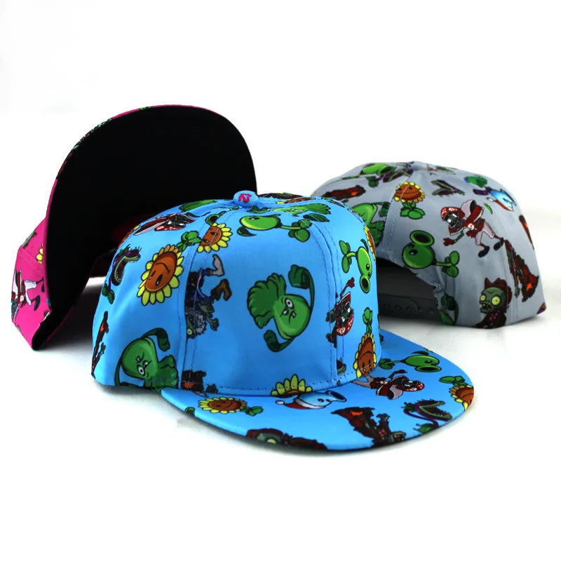 New Fashion Plants vs. Zombies Cotton Baseball Cap Men Women Hip Hop Fitted Caps Outdoor Autumn Summer Casual Hat Cartoon Hat