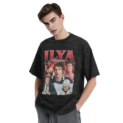Heated Rivalry Ilya Rozanov T Shirts Hip Hop Washed Short Sleeve Harajuku T-Shirt for Men Women Tops Streetwear Printed Tees
