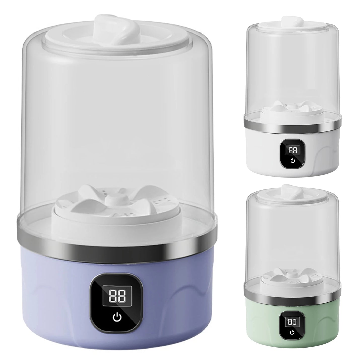 Cordless Small Washing Machine Rechargeable Automatic Laundry Cup 3000mAh Portable Washing Machine for Travel Home and Dormitory