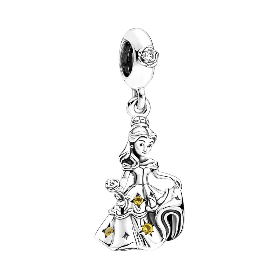 2025 Disney Beauty and The Beast Charm Beads Dangle Fit Original Snake Silver Bracelet Necklace Bead for Diy Jewelry Women Gift