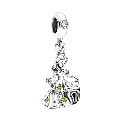 2025 Disney Beauty and The Beast Charm Beads Dangle Fit Original Snake Silver Bracelet Necklace Bead for Diy Jewelry Women Gift