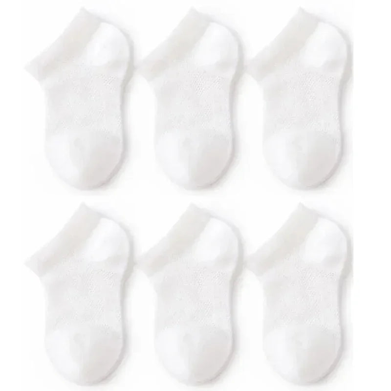 3Pairs/Set Soft Stitch Cute Floor Clothes Stockings Summer Baby Mesh Ankle Short White Sock for Toddler Boys Girls Kids Gifts