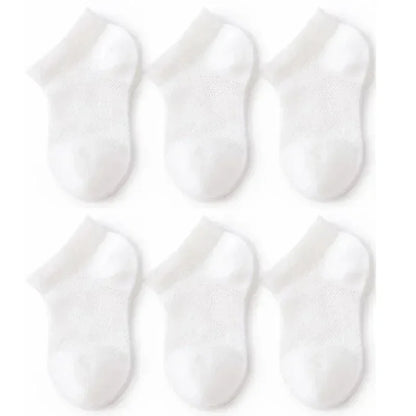 3Pairs/Set Soft Stitch Cute Floor Clothes Stockings Summer Baby Mesh Ankle Short White Sock for Toddler Boys Girls Kids Gifts