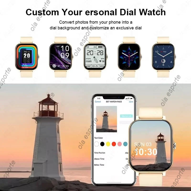 2025 Smart Watch 2.01 Inch HD Display Bluetooth Call Message Preview Sport Modes DIY Dial Weather Forecast Watches For Men Women