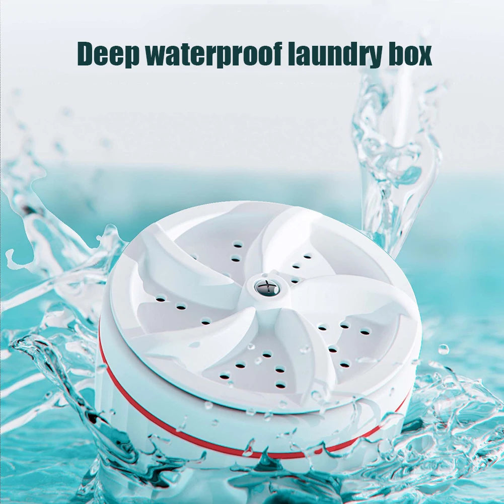 Portable Ultrasonic Turbo Washer Removes Dirt Cleaning Washing Machine Rotating Ultrasonic Turbo Washing Machine for Home Travel