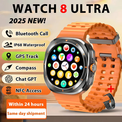 Smart Watch 8 Ultra New Color Matching GPS Compass Smartwatch Bluetooth call NFC IP68 Waterproof Health monitoring Reduction100%