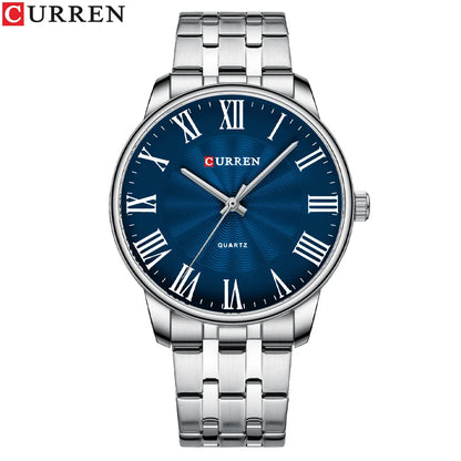 Curren 8422 Men's Minimalist Roman Numeral Quartz Watch, Water-resistant Round Business Wristwatch