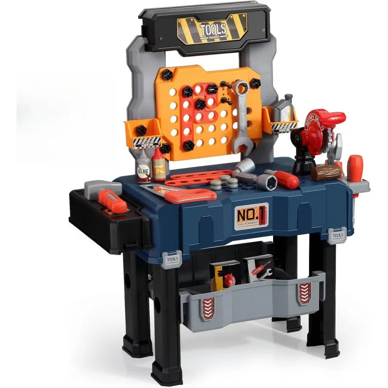 Kids Tool Bench, Realistic, Transformable Tool Set, Toddler Bench Pretend Play Learning Gift for Boys & Girls Age 3-5