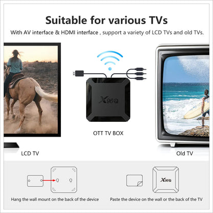 X96Q TV Box android 10 Quad Core H313 2GB 16GB 2.4GHz WiFi 4K Media Player Set top box