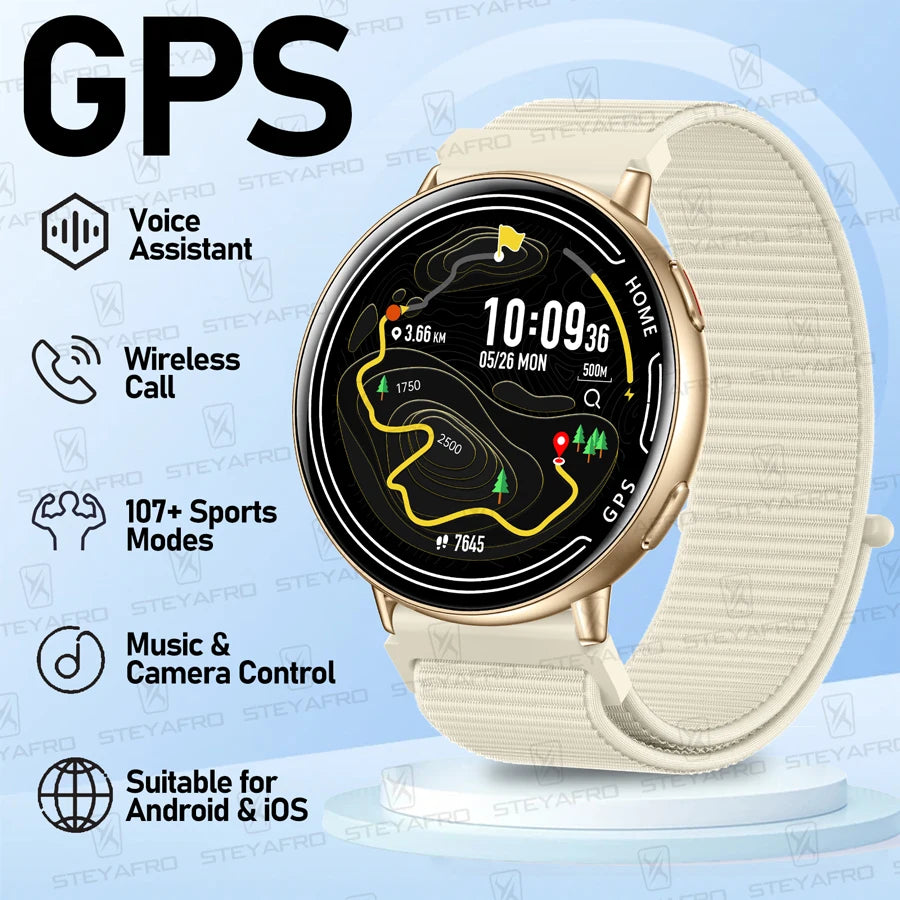 Smart Watch for Men Women Built-in GPS Fitness Watch with BT Calls 100+ Sport Modes IP68 Waterproof Smartwatch for Android iOS