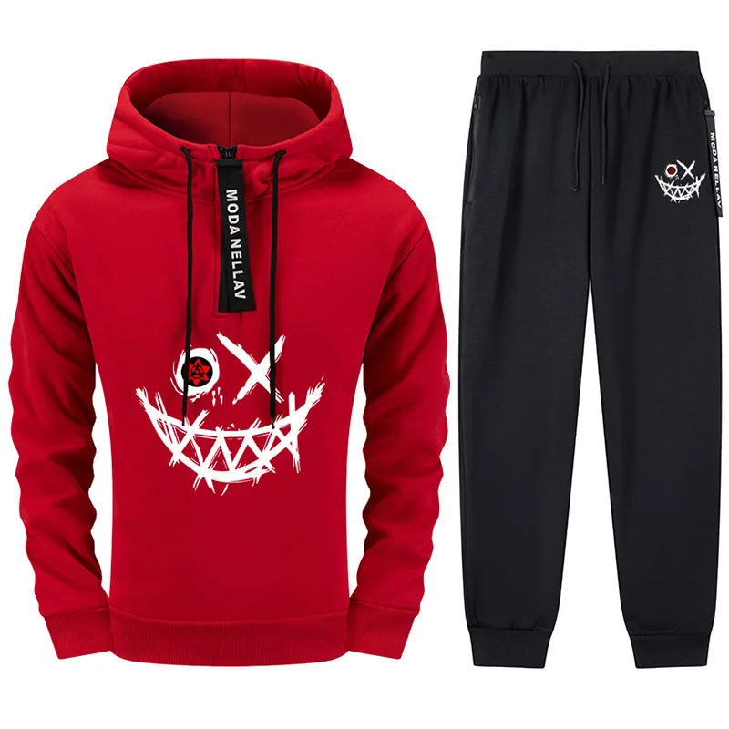 2025 New Arrival Men's Sportswear Zipper Hoodie + Pants Urban Casual Fashion Sweatshirt Outfit Autumn Winter Training Sport Suit