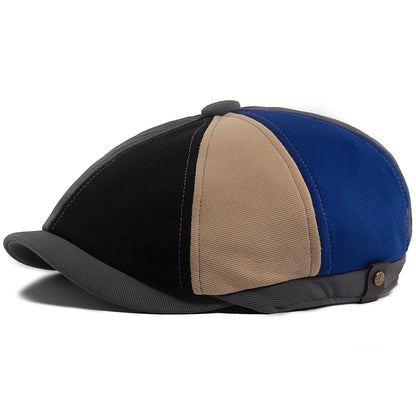 Beret Men&Women Spring Autumn Solid Patchwork Vintage Newsboy Cap Female Casual Retro Hat For Unisex Elastic Head Circumference