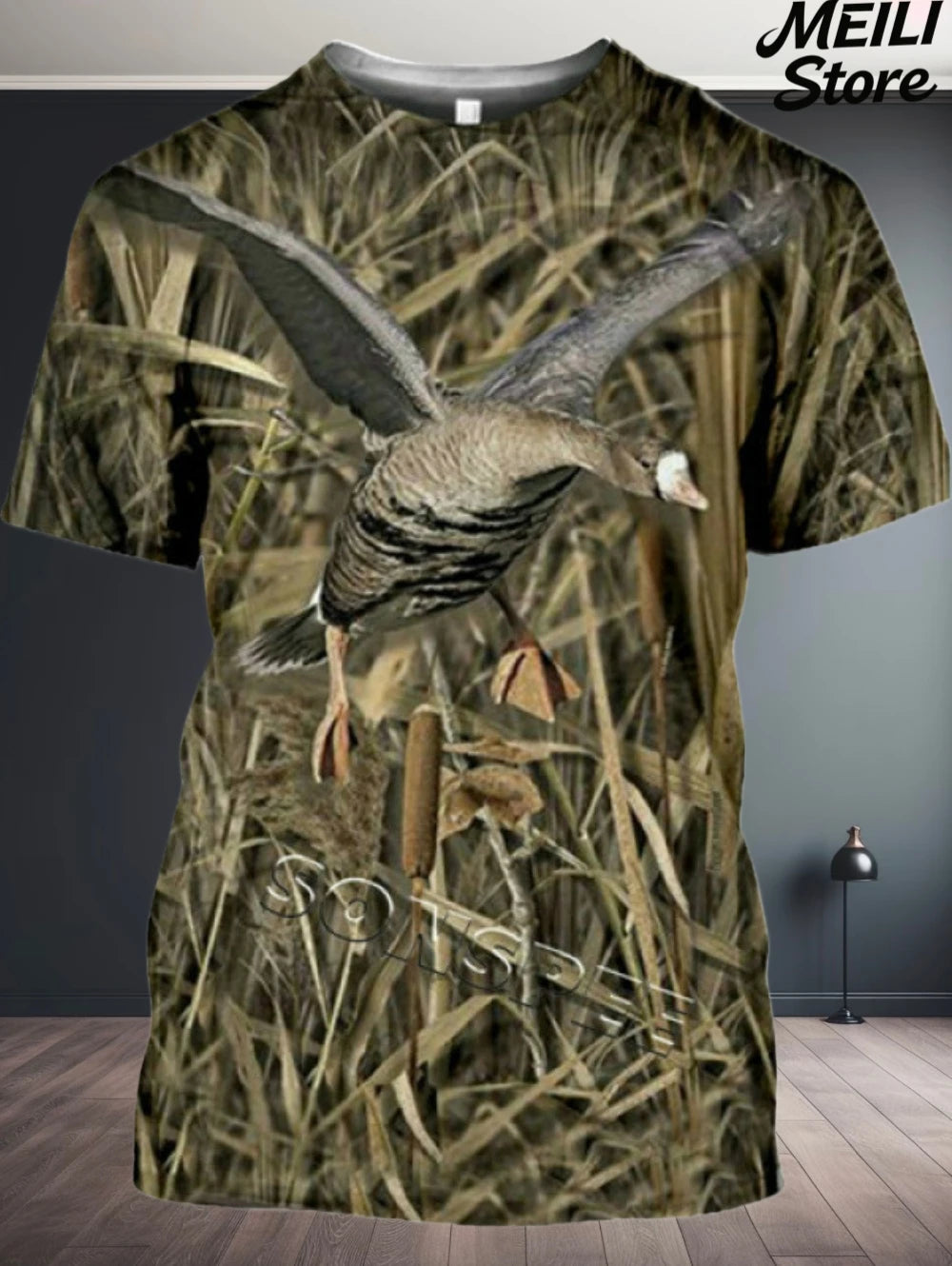 New Male T-Shirt Hunting Animal 3D Print Summer Camouflage Short Sleeve Funny Tops Casual Daily Outdoor Street Men's Clothing