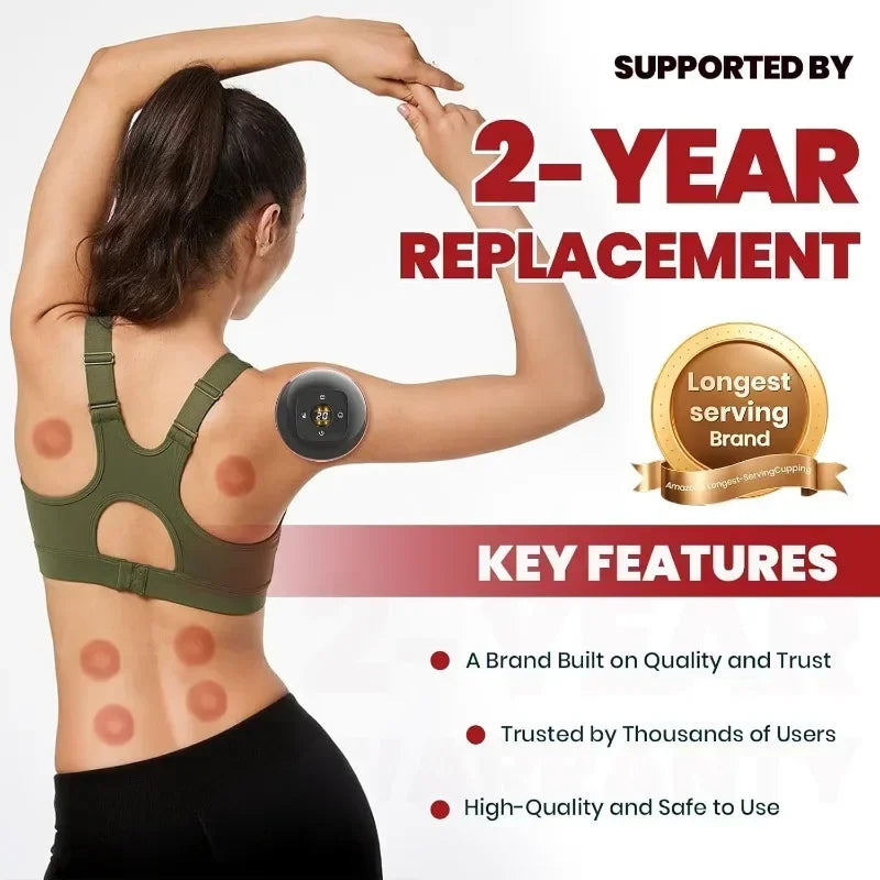 Smart Electric Vacuum Cupping Device Body Scraping Massager Heating Suction Cup Device Physical Fatigue Relief Beauty Health