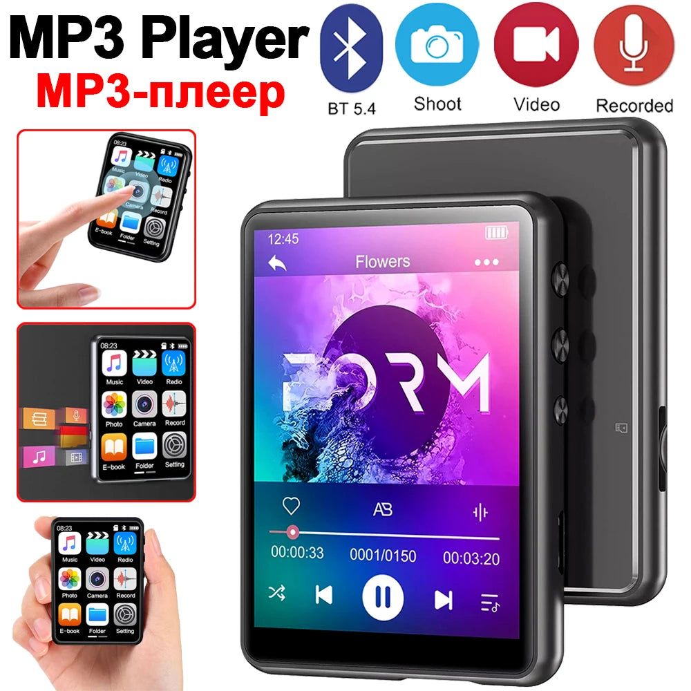 Bluetooth 5.4 HiFi MP3 Player 2.4-inch Touchscreen Walkman with Camera Can Take Pictures with Speaker/FM /Recorder/eBooks