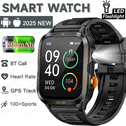 Smart Watch For Android IOS AMOLED Screen Bluetooth Call Fitness Clock 100+ Sports Modes Pedometer 880mAh Battery Men Smartwatch
