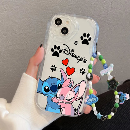 Cute Y2K Stitch with Strap Lanyard Chain Case for Iphone 6 6S 7 8 Plus SE 2022 11 12 13 Pro X XR XS Max 13 Pro Max Fashion Cover