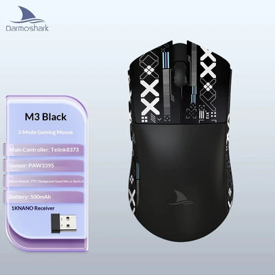 Darmoshark M3V2 Large Hand Gaming Mouse Lightweight 3395 Esports Three Modes 8K Wireless Computer Peripheral Mouse Accessories