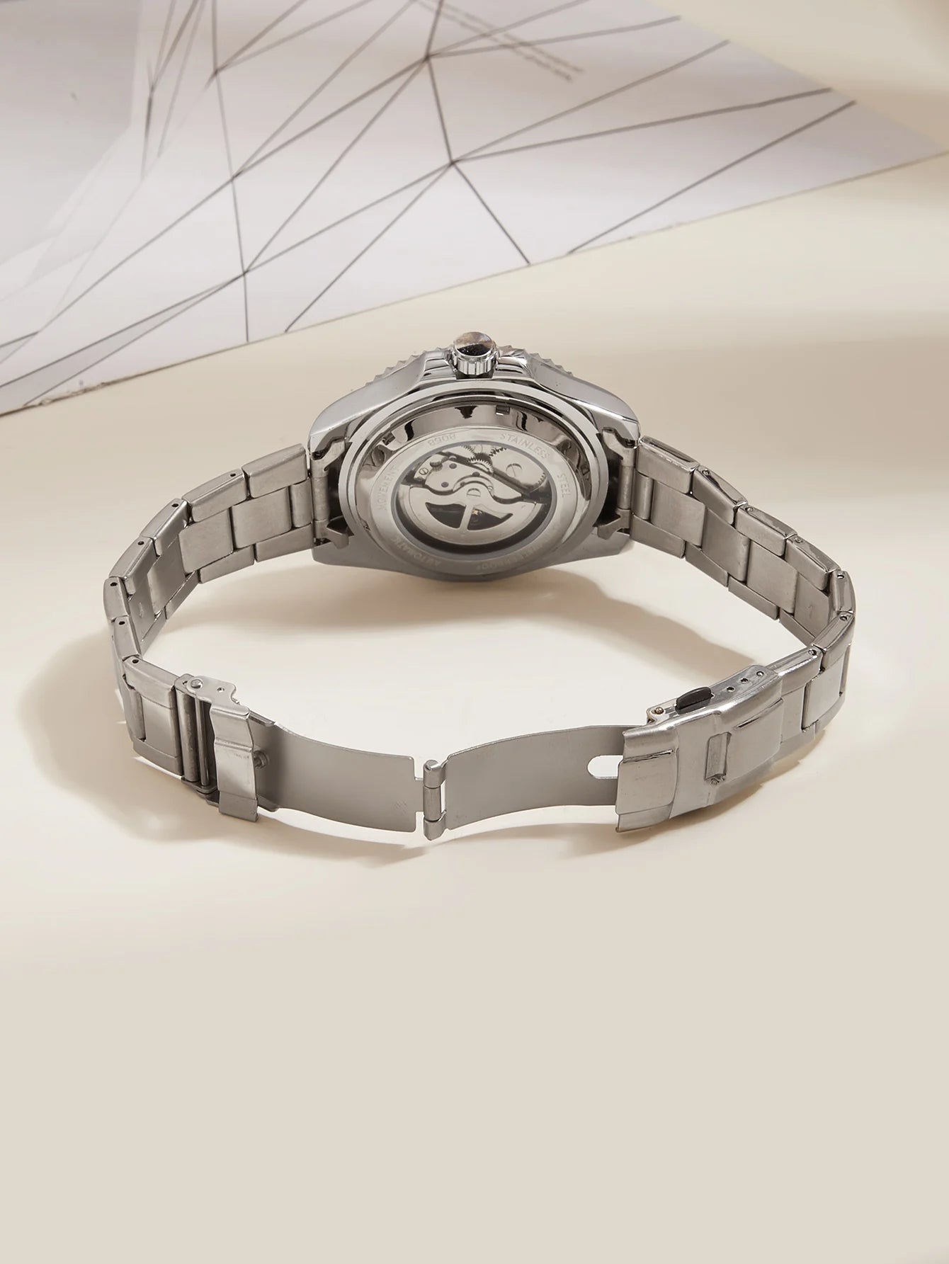 Men automatic watch business waterproof mechanical watches luxury stainless steel day date mens watch man gift