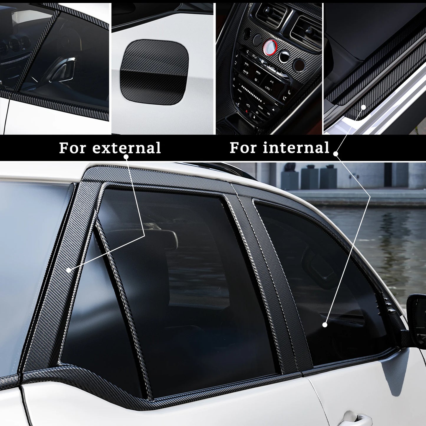 Carbon Fiber Car Body Vinyl Wrap Matte Accessories Glossy Black Sticker 3D 4D 5D 6D Auto Foil Cover Motorcycle Decoration Film