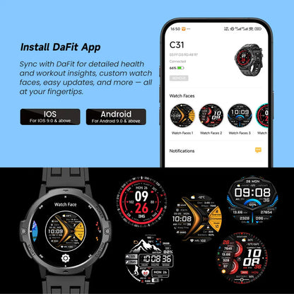2025 NEW GPS Smart Watch 1.46'' AMOLED Display Built-in Compass Barometric Altimeter 5ATM 580mAh Battery Sports Smartwatch Men