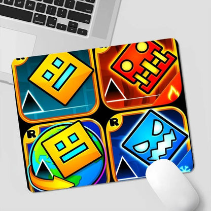 Cartoon Geometry Dash Video Game Office Student Gaming Thickened Large Pad Non-slip Cushion Mouse Pad for PC Computer Table